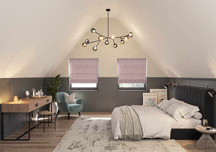 Leaf Vine, Claret - Roman Blind - Image 8